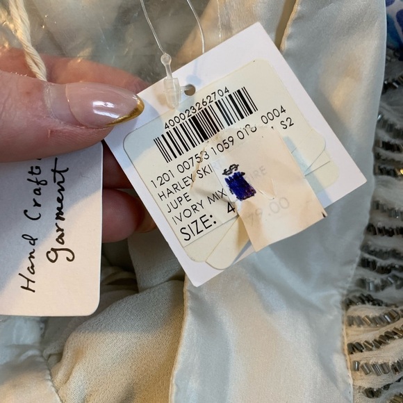 NWT Club Monaco Harley Beaded Jupe Skirt in Ivory Size 4 - Picture 12 of 12